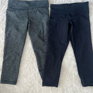 Set of 2 crop leggings: lululemon athletica Black Leggings, under armour grey